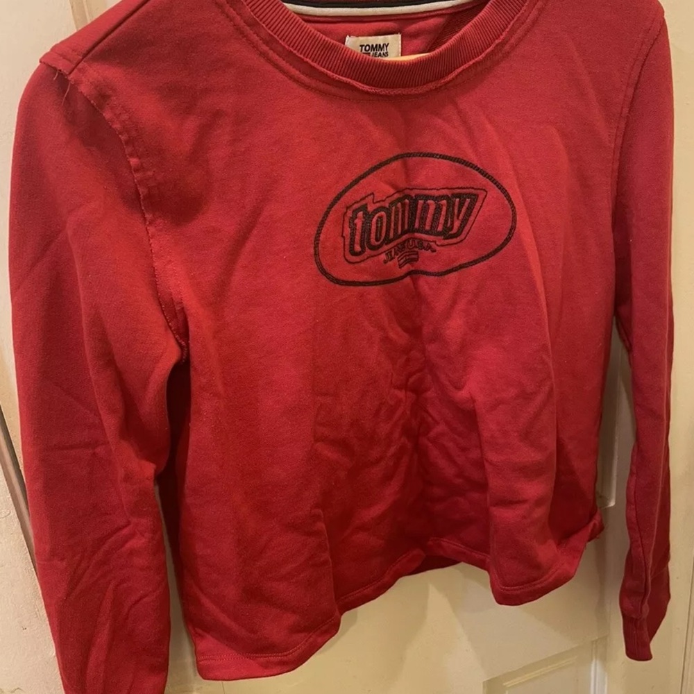 Tommy Jeans by Tommy Hilfiger Long Sleeve Red Shirt Size Medium